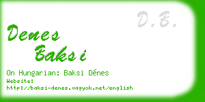 denes baksi business card